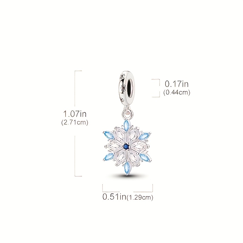 Women's 925 Silver Plated Frost Snowflake Pendant Charm